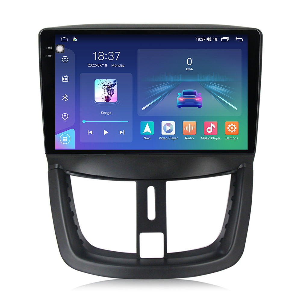 Navigatie dedicata cu Android Peugeot 207 2006 - 2015, 4GB RAM, Radio GPS Dual Zone, Display 2K QLED 9.5" Touchscreen, Internet Wi-Fi si slot SIM 4G, Bluetooth, MirrorLink, USB