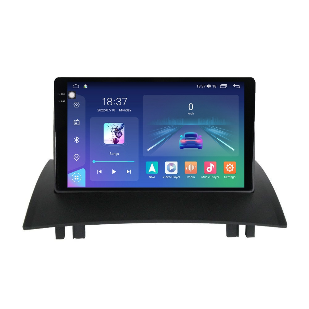 Navigatie dedicata cu Android Renault Megane II 2001 - 2009, 4GB RAM, Radio GPS Dual Zone, Display 2K QLED 9.5" Touchscreen, Internet Wi-Fi si slot SIM 4G, Bluetooth, MirrorLink, USB
