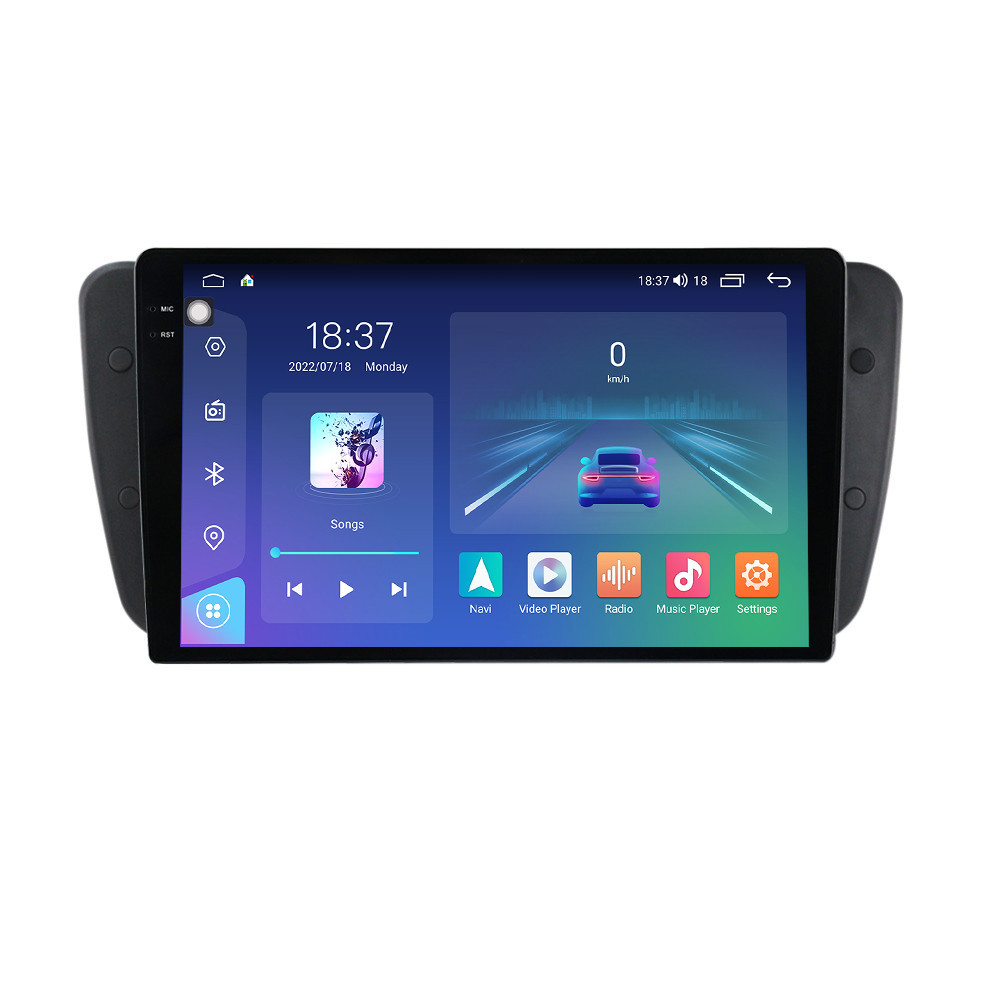 Navigatie dedicata cu Android Seat Ibiza IV 2008 - 2013, 4GB RAM, Radio GPS Dual Zone, Display 2K QLED 9.5" Touchscreen, Internet Wi-Fi si slot SIM 4G, Bluetooth, MirrorLink, USB