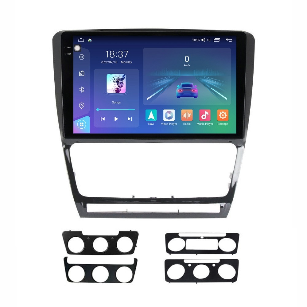 Navigatie dedicata cu Android Skoda Octavia II 2004 - 2013, negru, 4GB RAM, Radio GPS Dual Zone, Display 2K QLED 10.36" Touchscreen, Internet Wi-Fi si slot SIM 4G, Bluetooth, MirrorLink, USB