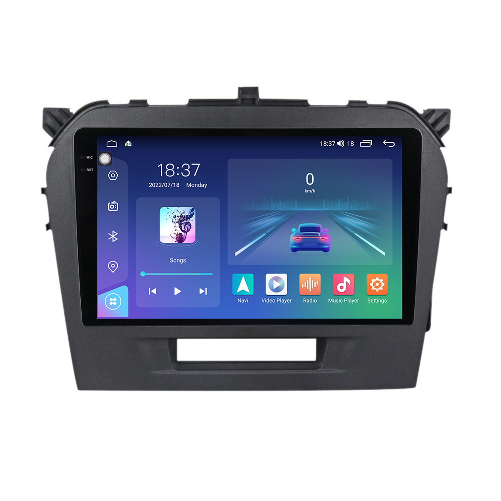Navigatie dedicata cu Android Suzuki Vitara dupa 2015, 4GB RAM, Radio GPS Dual Zone, Display 2K QLED 9.5" Touchscreen, Internet Wi-Fi si slot SIM 4G, Bluetooth, MirrorLink, USB