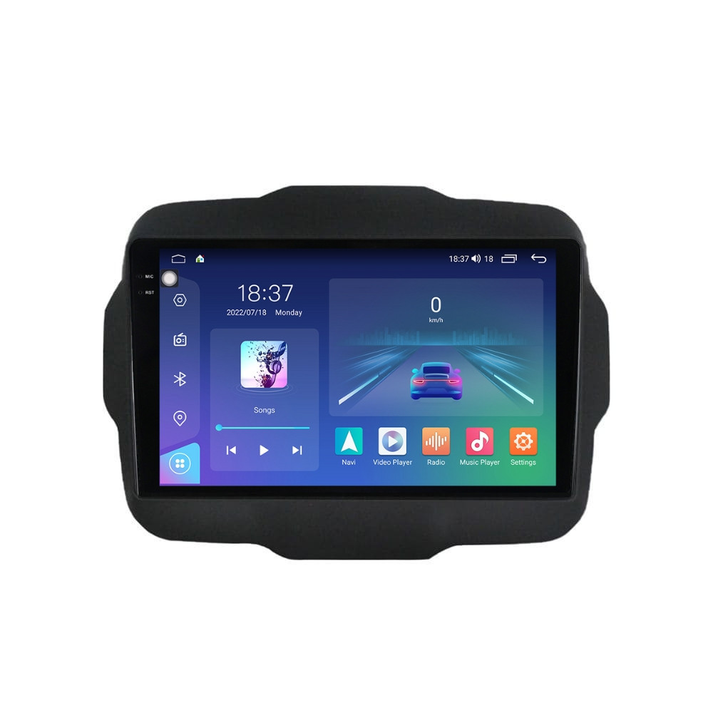 Navigatie dedicata cu Android Jeep Renegade dupa 2014, 4GB RAM, Radio GPS Dual Zone, Display 2K QLED 9.5" Touchscreen, Internet Wi-Fi si slot SIM 4G, Bluetooth, MirrorLink, USB