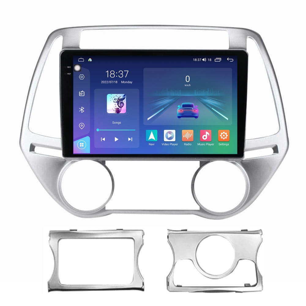 Navigatie dedicata cu Android Hyundai i20 2012 - 2014, 4GB RAM, Radio GPS Dual Zone, Display 2K QLED 9.5" Touchscreen, Internet Wi-Fi si slot SIM 4G, Bluetooth, MirrorLink, USB