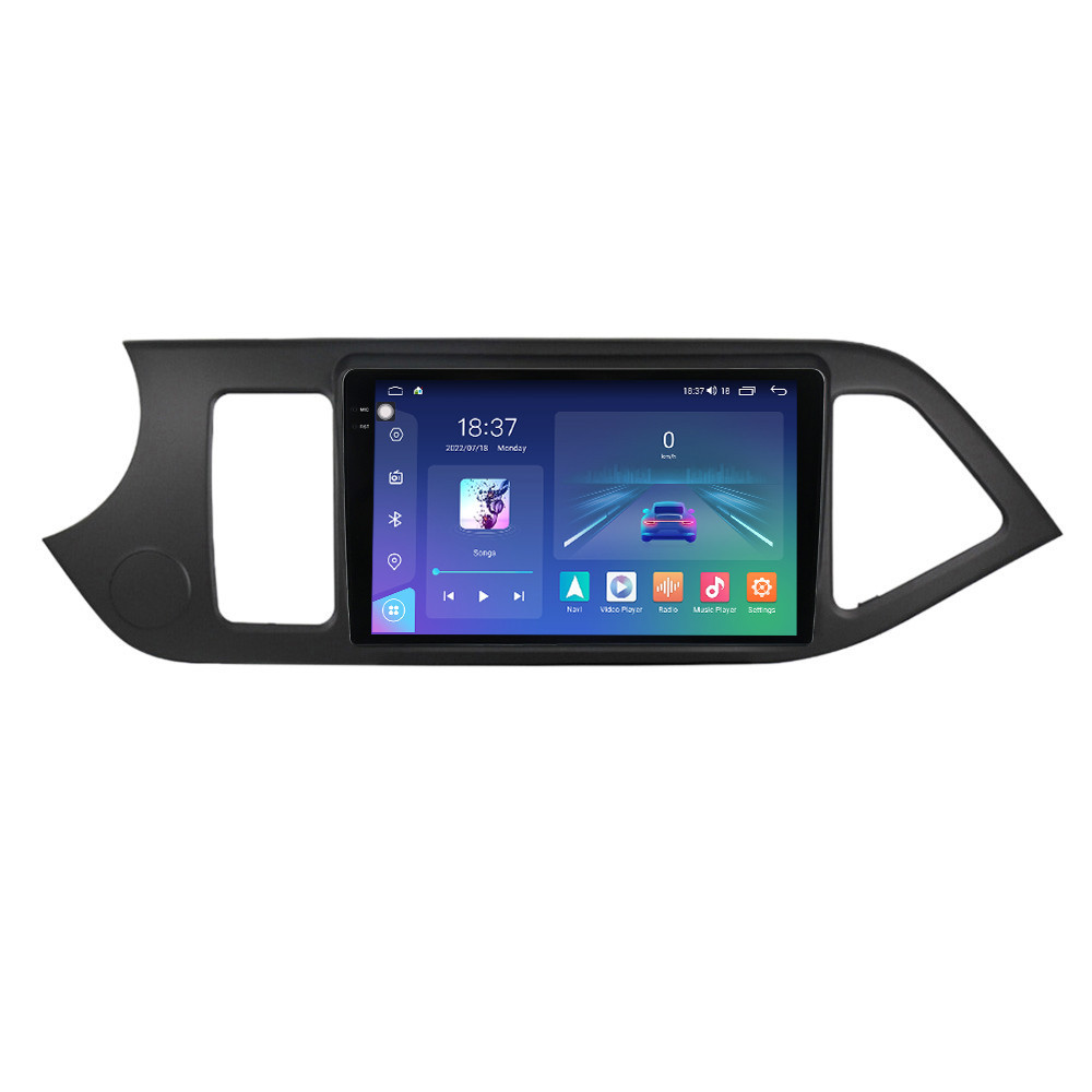 Navigatie dedicata cu Android Kia Picanto II 2011 - 2017, 4GB RAM, Radio GPS Dual Zone, Display 2K QLED 9.5" Touchscreen, Internet Wi-Fi si slot SIM 4G, Bluetooth, MirrorLink, USB