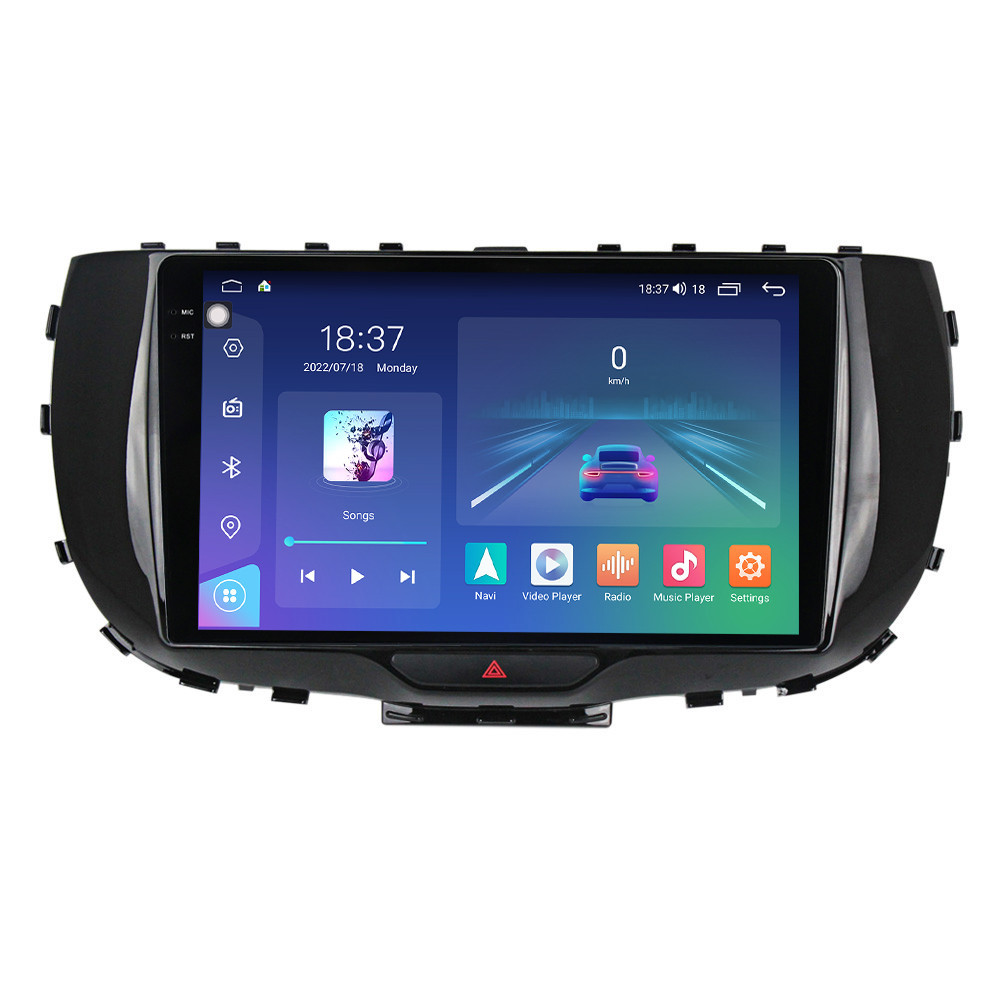 Navigatie dedicata cu Android Kia Soul dupa 2019, 4GB RAM, Radio GPS Dual Zone, Display 2K QLED 9.5" Touchscreen, Internet Wi-Fi si slot SIM 4G, Bluetooth, MirrorLink, USB