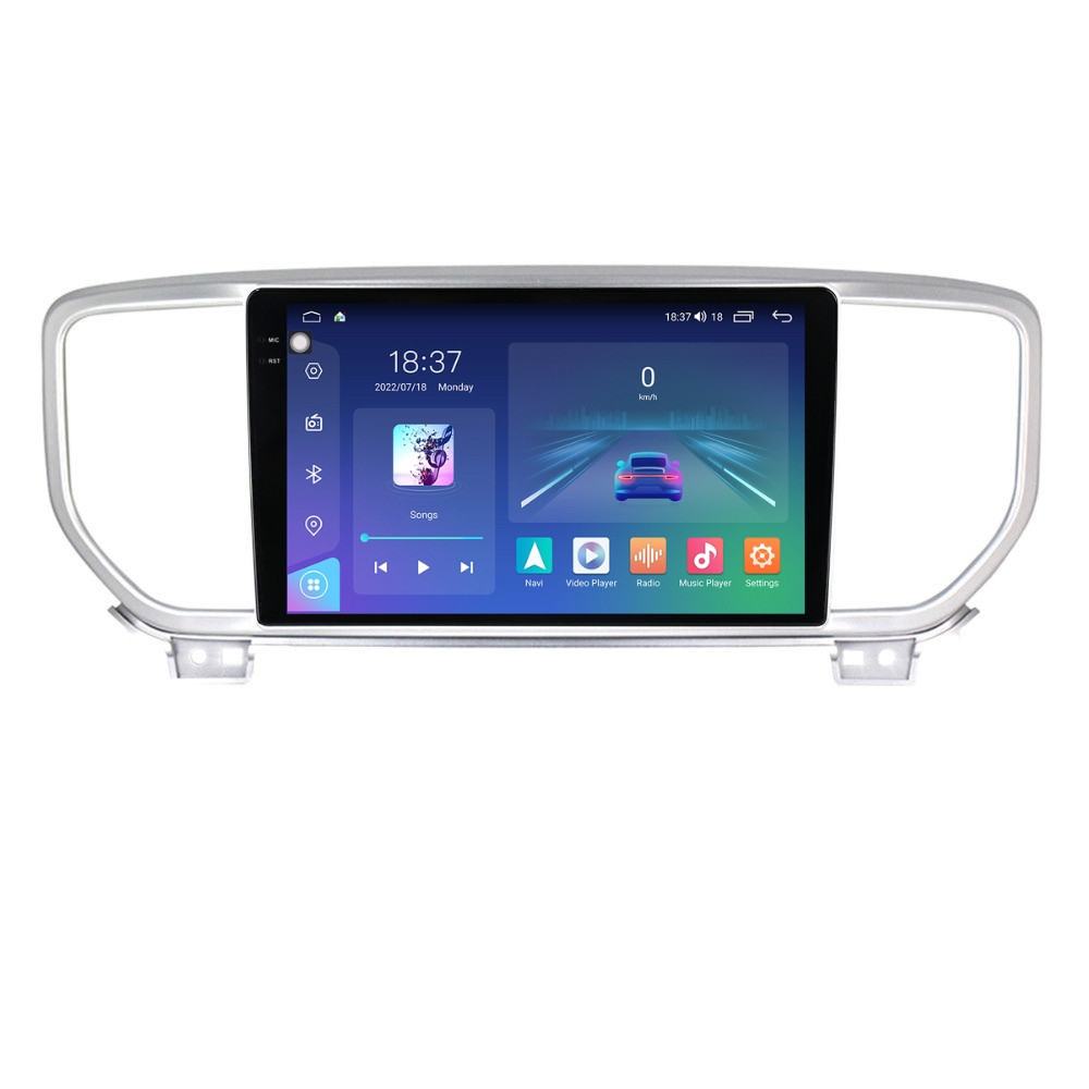 Navigatie dedicata cu Android Kia Sportage 2018 - 2021, 4GB RAM, Radio GPS Dual Zone, Display 2K QLED 9.5" Touchscreen, Internet Wi-Fi si slot SIM 4G, Bluetooth, MirrorLink, USB