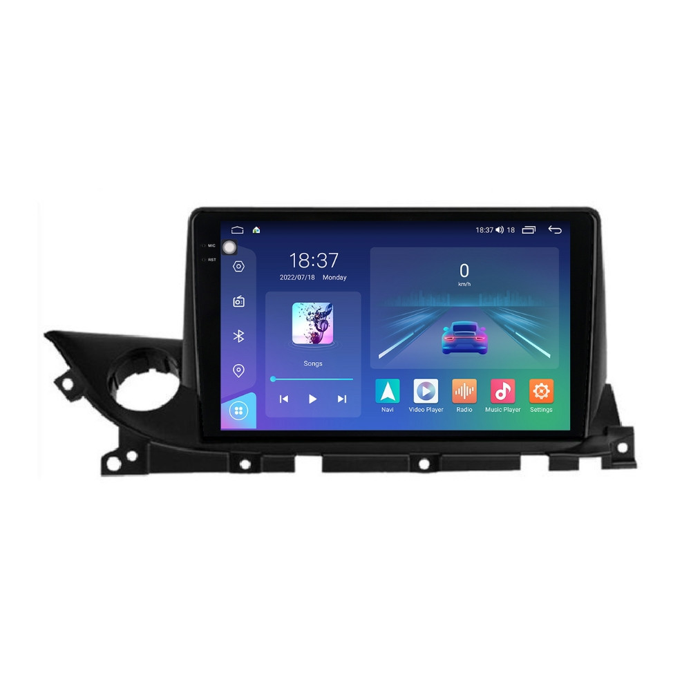 Navigatie dedicata cu Android Mazda 6 dupa 2018, 4GB RAM, Radio GPS Dual Zone, Display 2K QLED 9.5" Touchscreen, Internet Wi-Fi si slot SIM 4G, Bluetooth, MirrorLink, USB
