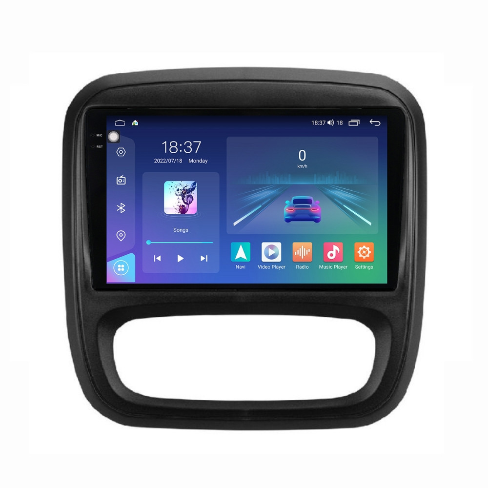 Navigatie dedicata cu Android Renault Trafic III 2014 - 2019, 4GB RAM, Radio GPS Dual Zone, Display 2K QLED 9.5" Touchscreen, Internet Wi-Fi si slot SIM 4G, Bluetooth, MirrorLink, USB