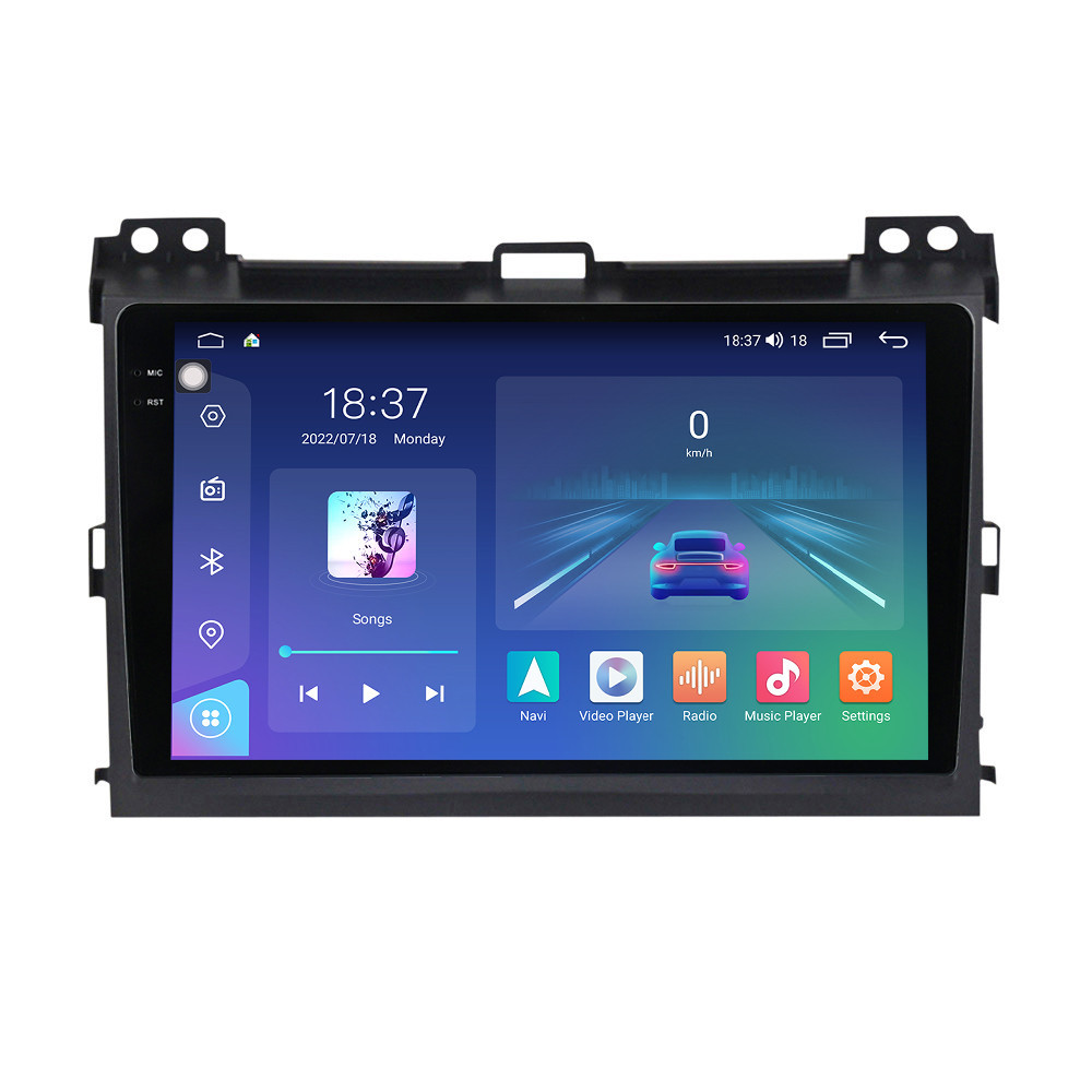 Navigatie dedicata cu Android Toyota Land Cruiser Prado J120 2002 - 2010, 4GB RAM, Radio GPS Dual Zone, Display 2K QLED 9.5" Touchscreen, Internet Wi-Fi si slot SIM 4G, Bluetooth, MirrorLink, USB