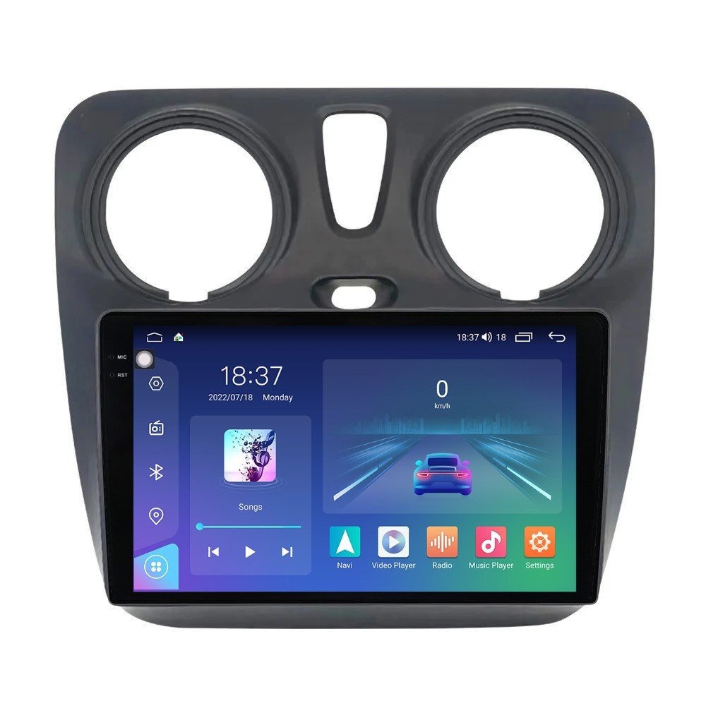 Navigatie dedicata cu Android Dacia Dokker dupa 2012, 4GB RAM, Radio GPS Dual Zone, Display 2K QLED 9.5" Touchscreen, Internet Wi-Fi si slot SIM 4G, Bluetooth, MirrorLink, USB