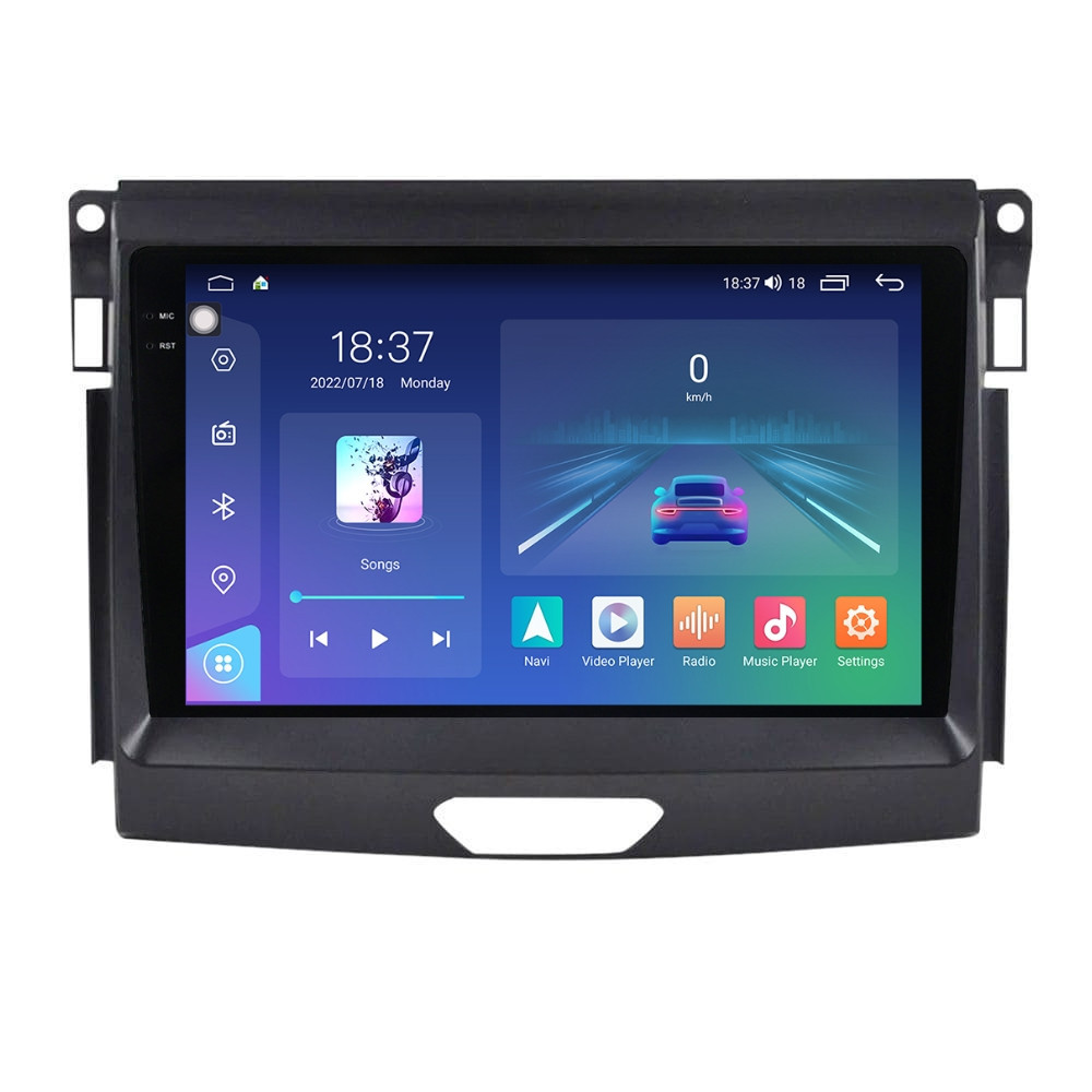 Navigatie dedicata cu Android Ford Ranger dupa 2015 fara navigatie originala, 4GB RAM, Radio GPS Dual Zone, Display 2K QLED 9.5" Touchscreen, Internet Wi-Fi si slot SIM 4G, Bluetooth, MirrorLink, USB