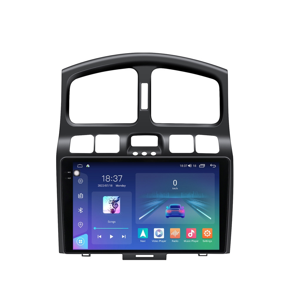 Navigatie dedicata cu Android Hyundai Santa Fe I 2000 - 2006, 4GB RAM, Radio GPS Dual Zone, Display 2K QLED 9.5" Touchscreen, Internet Wi-Fi si slot SIM 4G, Bluetooth, MirrorLink, USB
