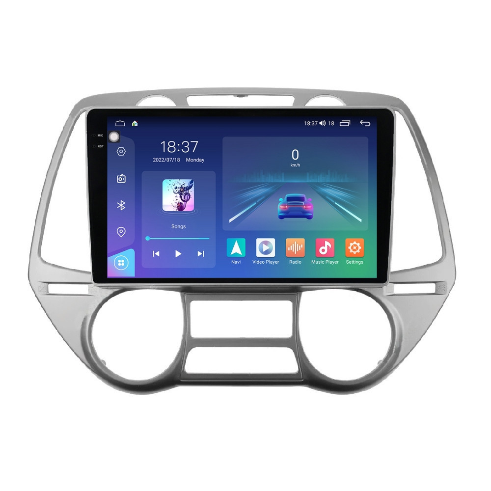 Navigatie dedicata cu Android Hyundai i20 2008 - 2012, clima automata, 4GB RAM, Radio GPS Dual Zone, Display 2K QLED 9.5" Touchscreen, Internet Wi-Fi si slot SIM 4G, Bluetooth, MirrorLink, USB