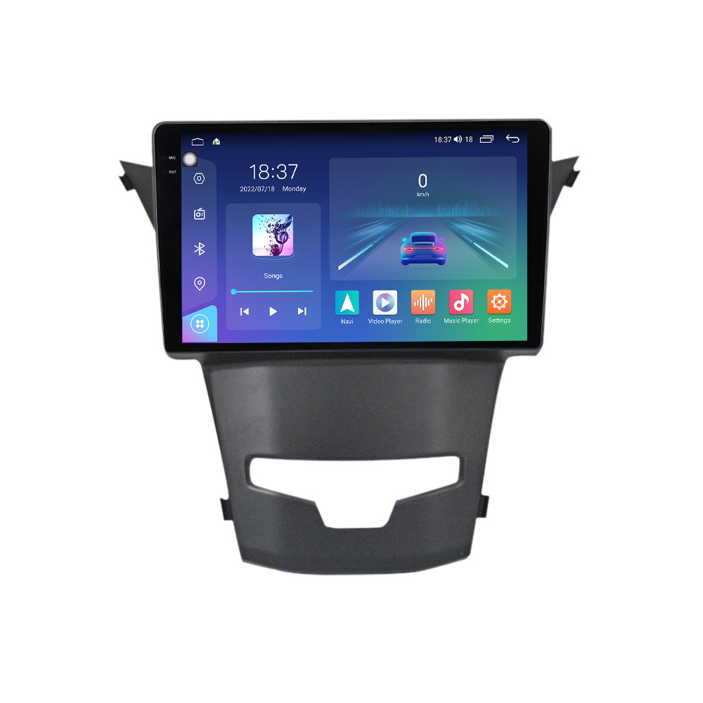 Navigatie dedicata cu Android Ssangyong Korando 2013 - 2019, 4GB RAM, Radio GPS Dual Zone, Display 2K QLED 9.5" Touchscreen, Internet Wi-Fi si slot SIM 4G, Bluetooth, MirrorLink, USB