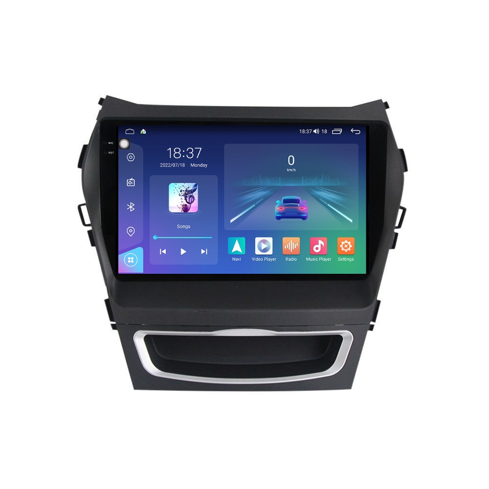 Navigatie dedicata cu Android Hyundai Santa Fe III / Grand Santa Fe 2012 - 2018, 8GB RAM, Radio GPS Dual Zone, Display 2K QLED 9.5" Touchscreen, Internet Wi-Fi si slot SIM 4G, Bluetooth, MirrorLink, USB