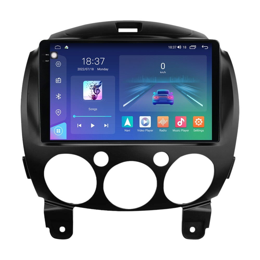 Navigatie dedicata cu Android Mazda 2 2007 - 2014, 8GB RAM, Radio GPS Dual Zone, Display 2K QLED 9.5" Touchscreen, Internet Wi-Fi si slot SIM 4G, Bluetooth, MirrorLink, USB