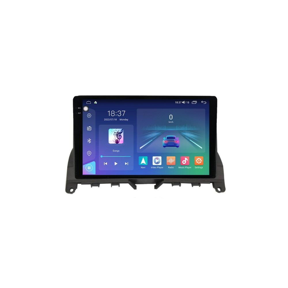 Navigatie dedicata cu Android Mercedes C-Class W204 2007 - 2011, 8GB RAM, Radio GPS Dual Zone, Display 2K QLED 9.5" Touchscreen, Internet Wi-Fi si slot SIM 4G, Bluetooth, MirrorLink, USB