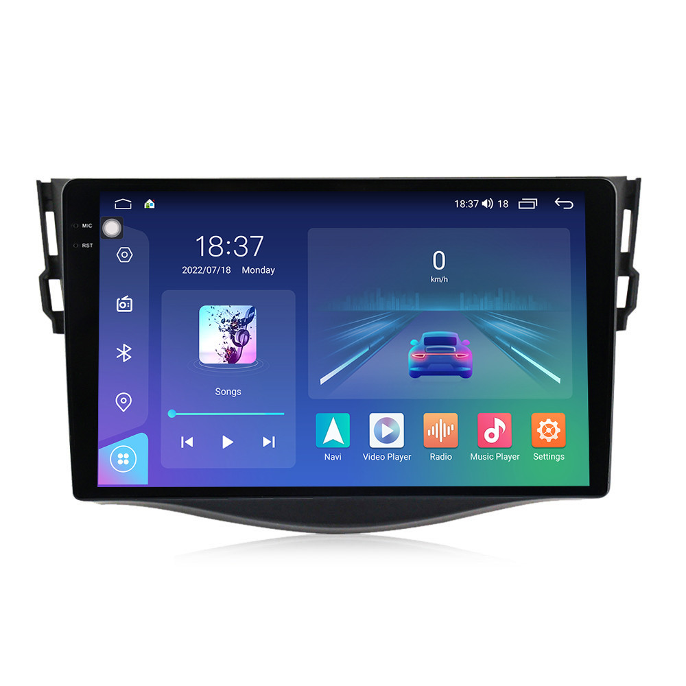 Navigatie dedicata cu Android Toyota Rav4 III 2005 - 2013, 8GB RAM, Radio GPS Dual Zone, Display 2K QLED 9.5" Touchscreen, Internet Wi-Fi si slot SIM 4G, Bluetooth, MirrorLink, USB