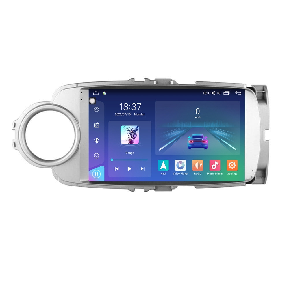 Navigatie dedicata cu Android Toyota Yaris P13 2011 - 2018, 8GB RAM, Radio GPS Dual Zone, Display 2K QLED 9.5" Touchscreen, Internet Wi-Fi si slot SIM 4G, Bluetooth, MirrorLink, USB