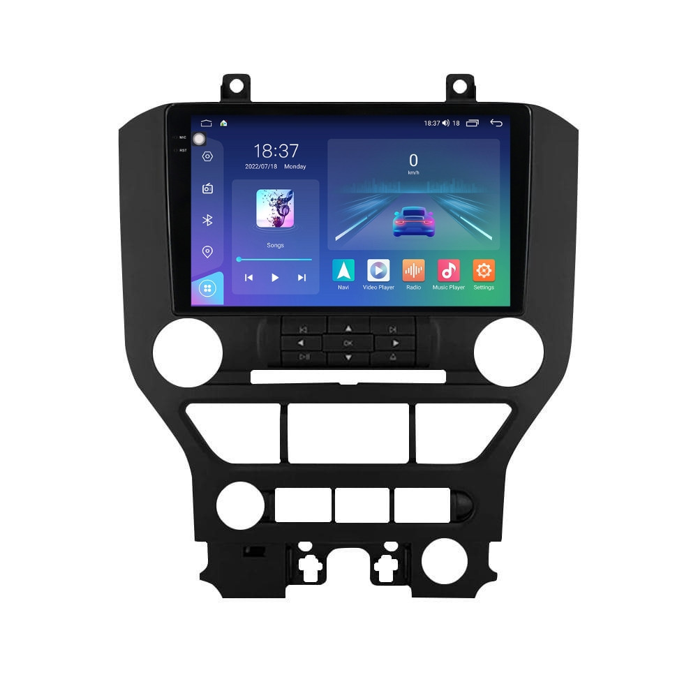 Navigatie dedicata cu Android Ford Mustang 2014 - 2021 fara navigatie originala, 8GB RAM, Radio GPS Dual Zone, Display 2K QLED 9.5" Touchscreen, Internet Wi-Fi si slot SIM 4G, Bluetooth, MirrorLink, USB