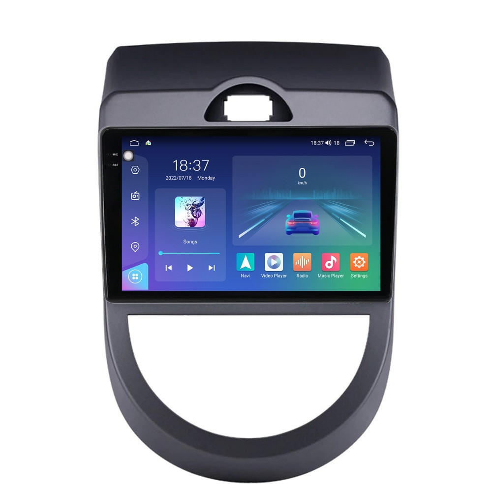 Navigatie dedicata cu Android Kia Soul 2009 - 2013, 8GB RAM, Radio GPS Dual Zone, Display 2K QLED 9.5" Touchscreen, Internet Wi-Fi si slot SIM 4G, Bluetooth, MirrorLink, USB
