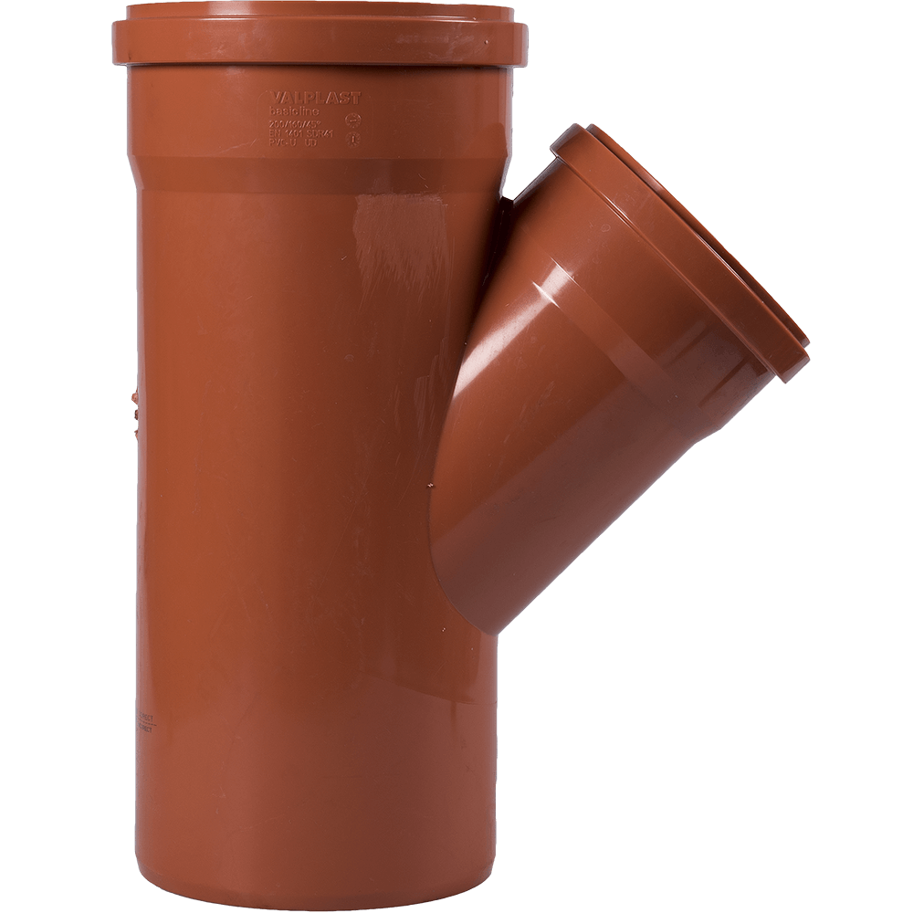 Ramificatie canalizare exterioara Valrom, PVC, Ø 250 / 200 mm, 45 grade
