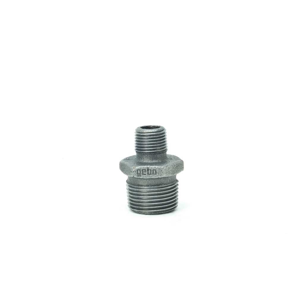 Niplu redus Gebo, fonta neagra, 2 x 1 1/2