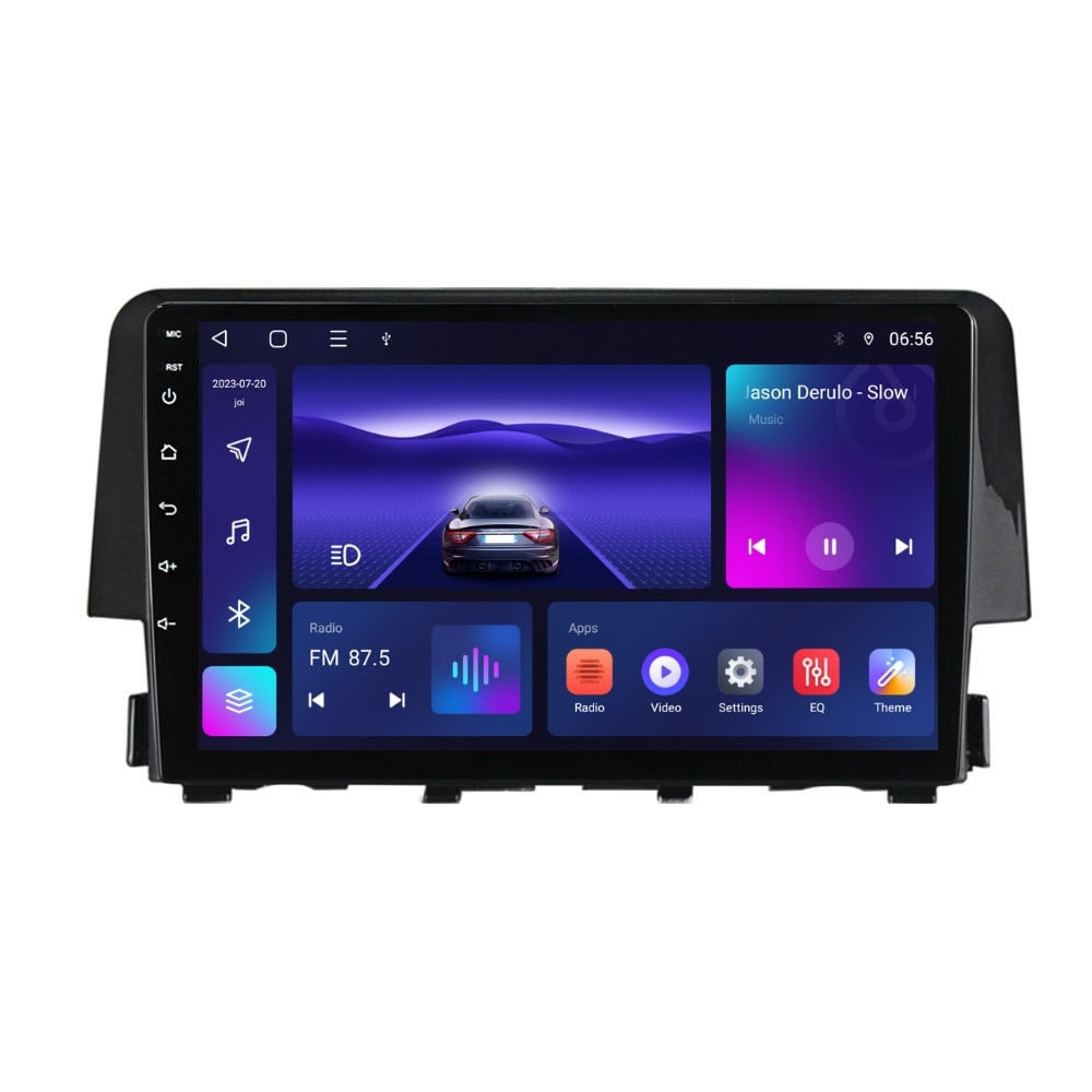 Navigatie dedicata cu Android Honda Civic X 2015 - 2021, 4GB RAM, Radio GPS Dual Zone, Display HD IPS 9" Touchscreen, Internet Wi-Fi, Bluetooth, MirrorLink, USB