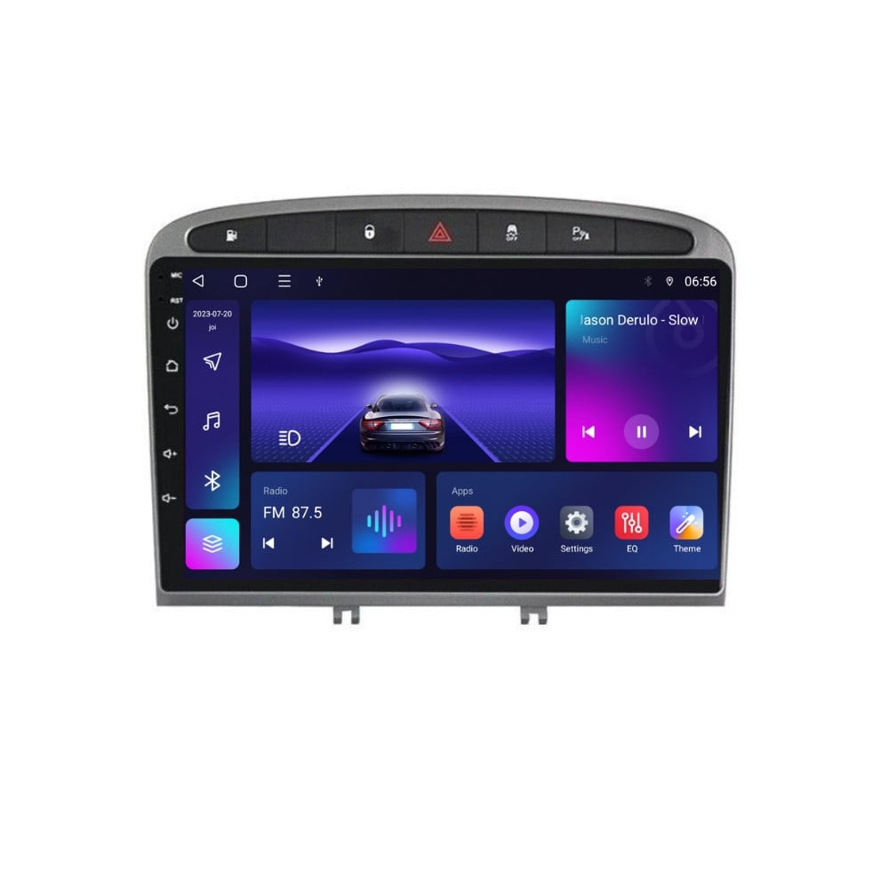 Navigatie dedicata cu Android Peugeot 308 I 2007 - 2013, 4GB RAM, Radio GPS Dual Zone, Display HD IPS 9" Touchscreen, Internet Wi-Fi, Bluetooth, MirrorLink, USB