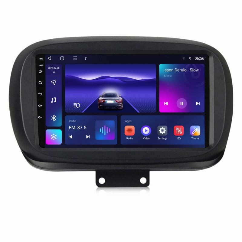 Navigatie dedicata cu Android Fiat 500X dupa 2014, 4GB RAM, Radio GPS Dual Zone, Display HD IPS 9" Touchscreen, Internet Wi-Fi, Bluetooth, MirrorLink, USB