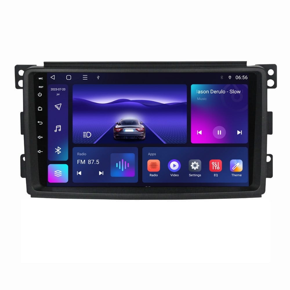 Navigatie dedicata cu Android Smart Fortwo 2007 - 2010, 4GB RAM, Radio GPS Dual Zone, Display HD IPS 9" Touchscreen, Internet Wi-Fi, Bluetooth, MirrorLink, USB