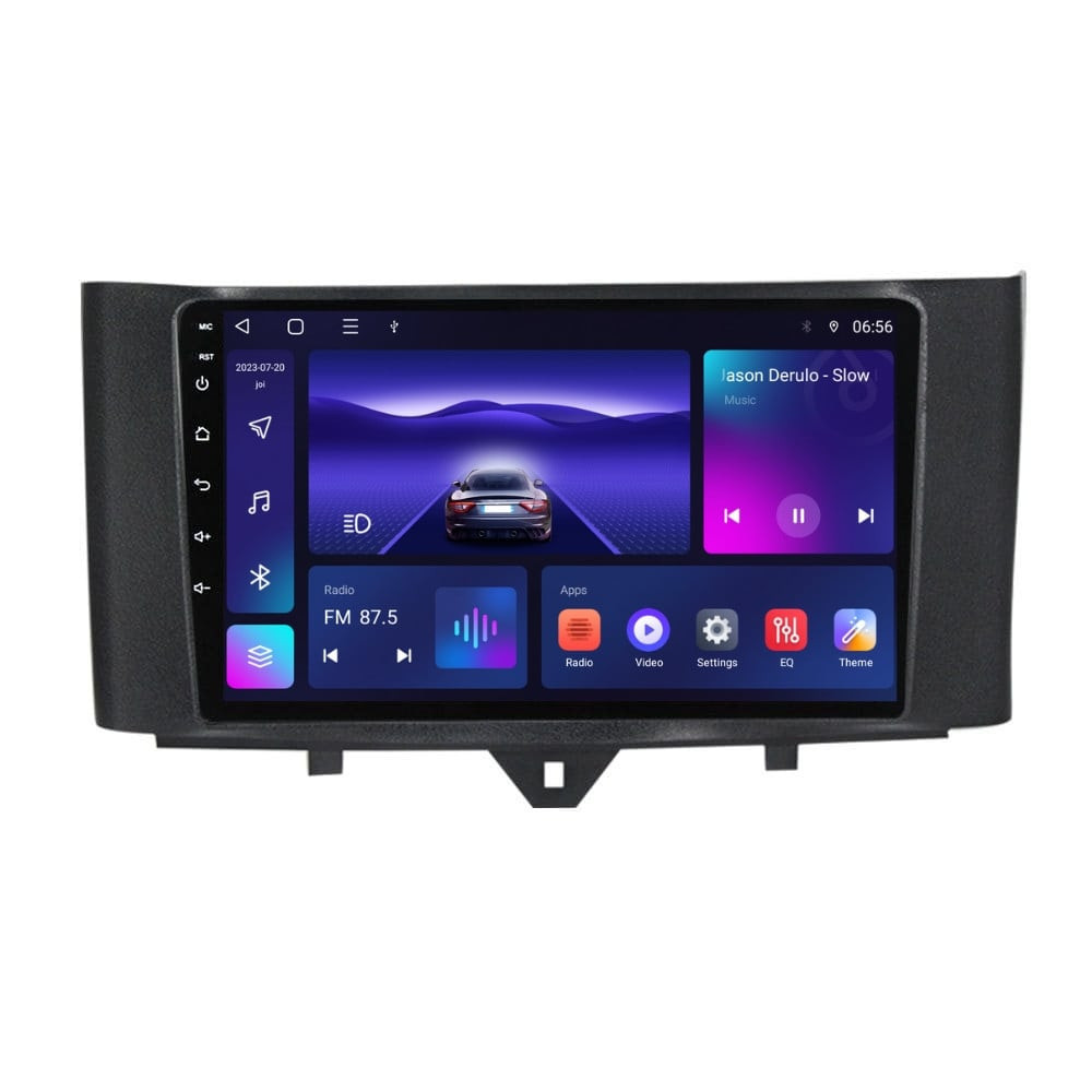 Navigatie dedicata cu Android Smart Fortwo 2011 - 2014, 4GB RAM, Radio GPS Dual Zone, Display HD IPS 9" Touchscreen, Internet Wi-Fi, Bluetooth, MirrorLink, USB