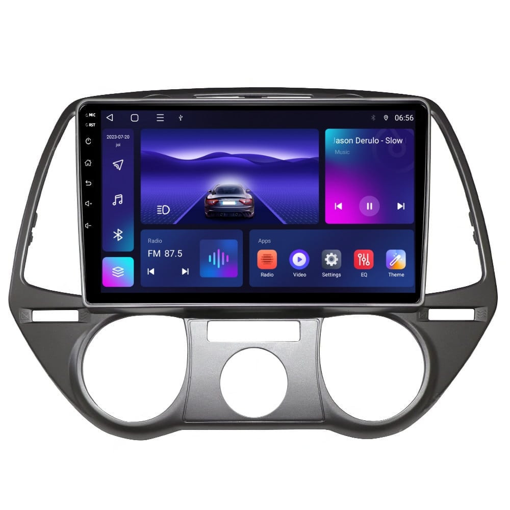 Navigatie dedicata cu Android Hyundai i20 2008 - 2012, clima manuala, 4GB RAM, Radio GPS Dual Zone, Display HD IPS 9" Touchscreen, Internet Wi-Fi, Bluetooth, MirrorLink, USB