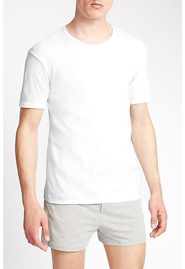 Set de 3 tricouri regular fit - Alb