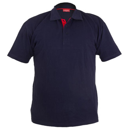 Tricou bumbac cu guler si nasturi / albastru - 2xl