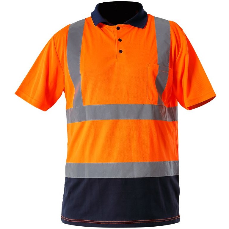 Tricou reflectorizant tip polo / portocaliu - 2xl