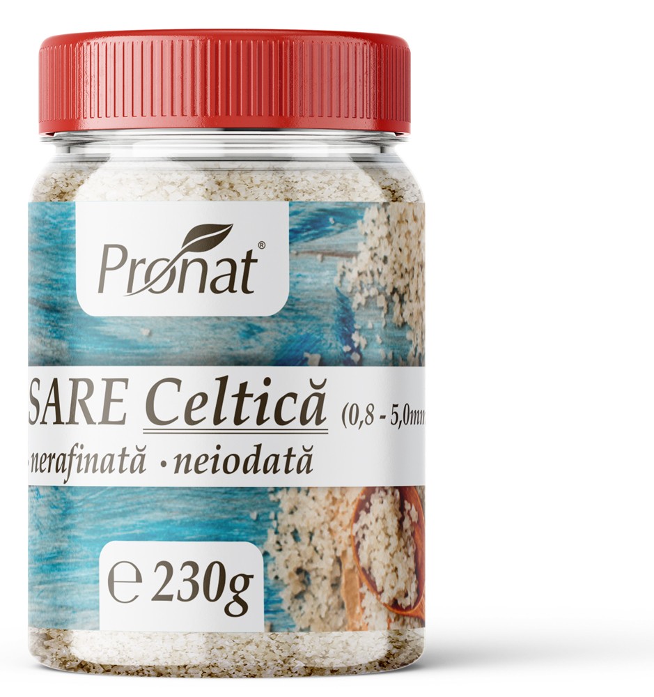 Sare celtica grunjoasa, nerafinată, neiodata, 230g Pronat