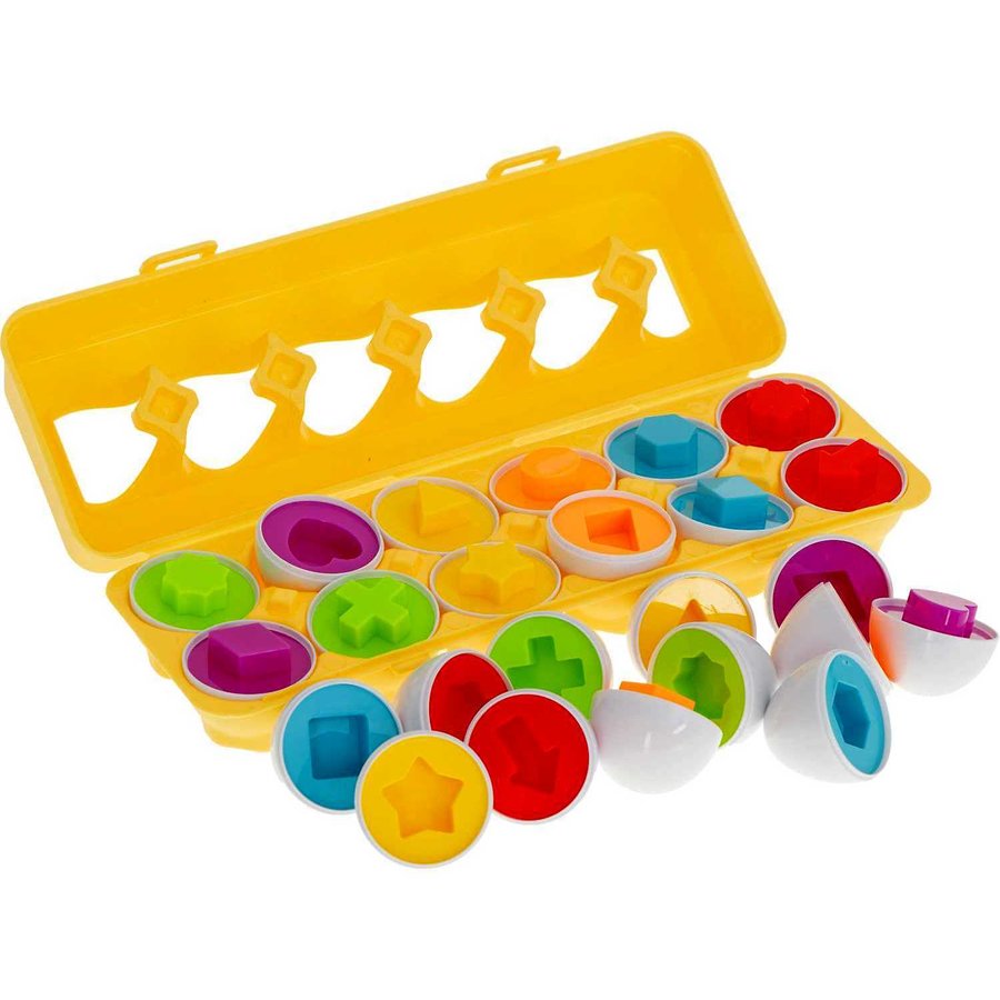 Set 12 oua pentru invatarea formelor si culorilor Matching eggs