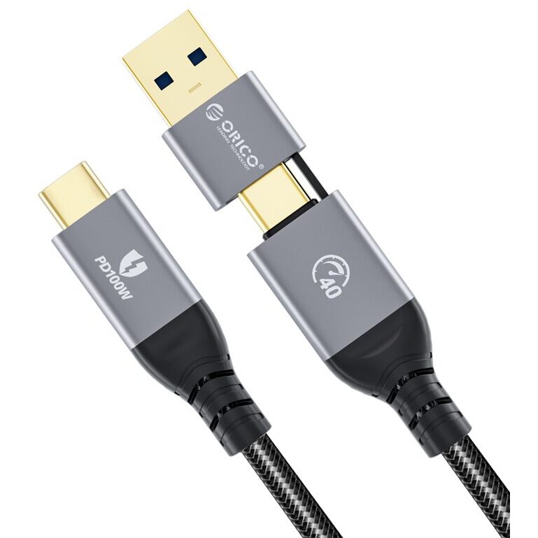 Cablu de date 100W USB Type-C - USB Type-C / USB Type A 1.5m Negru