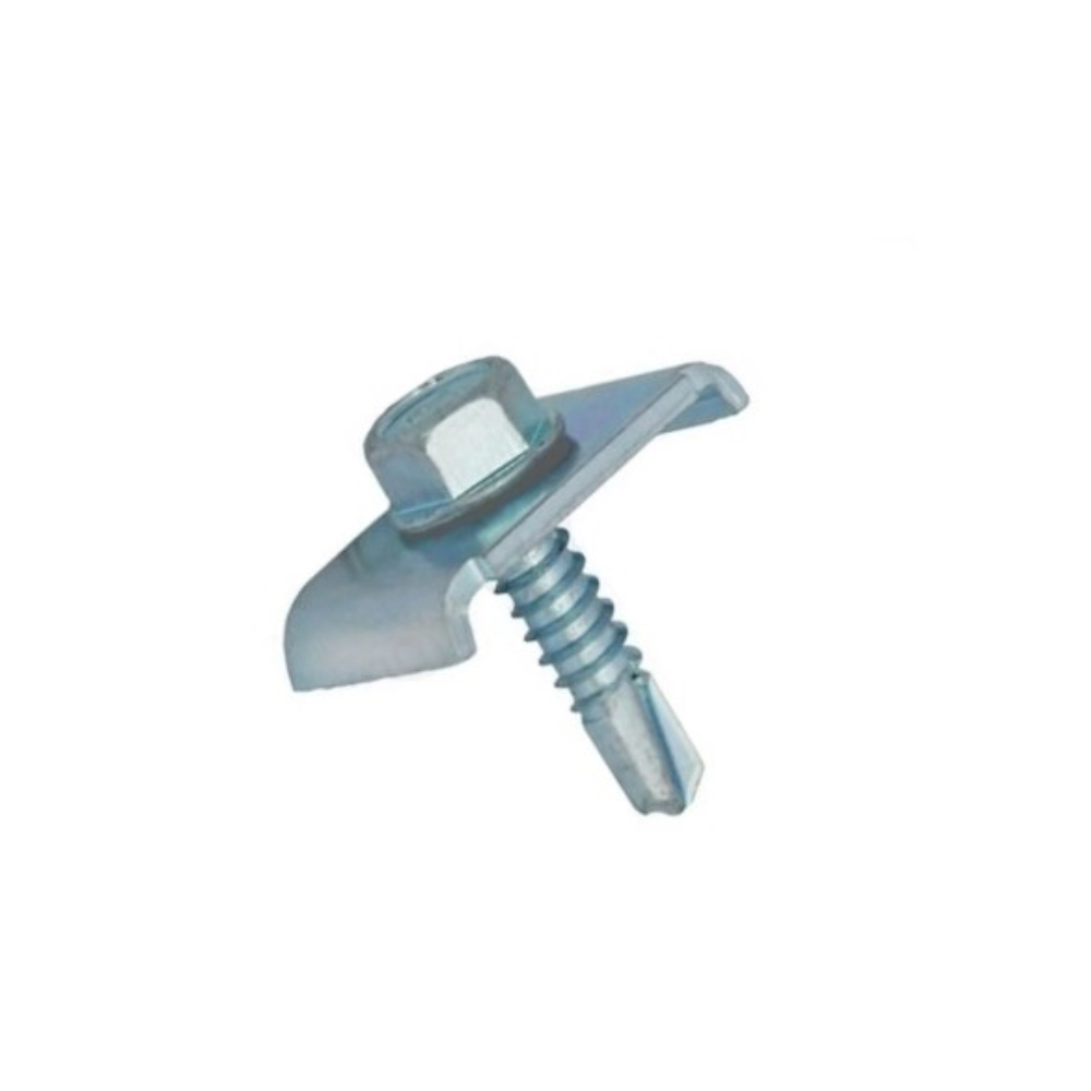 Clema fixare gard cu surub autoforant, cap hexagonal, otel zincat, diametru 6.3 mm, 20 x 30 mm, 10 bucati