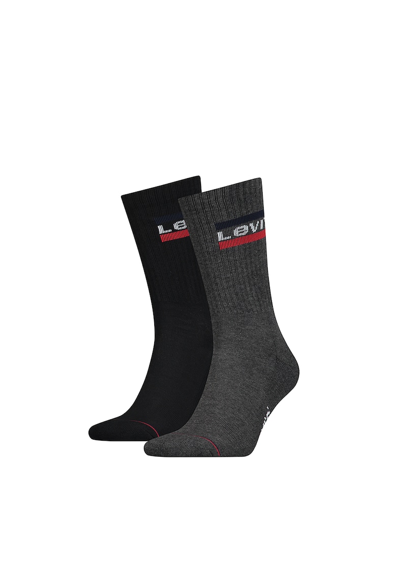 Set de sosete lungi unisex - 2 perechi - Negru/Gri inchis