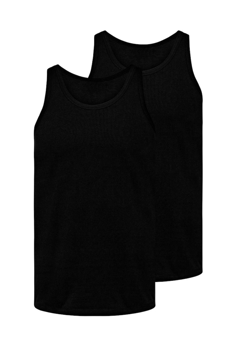 Set de topuri din bumbac - 2 piese - Negru