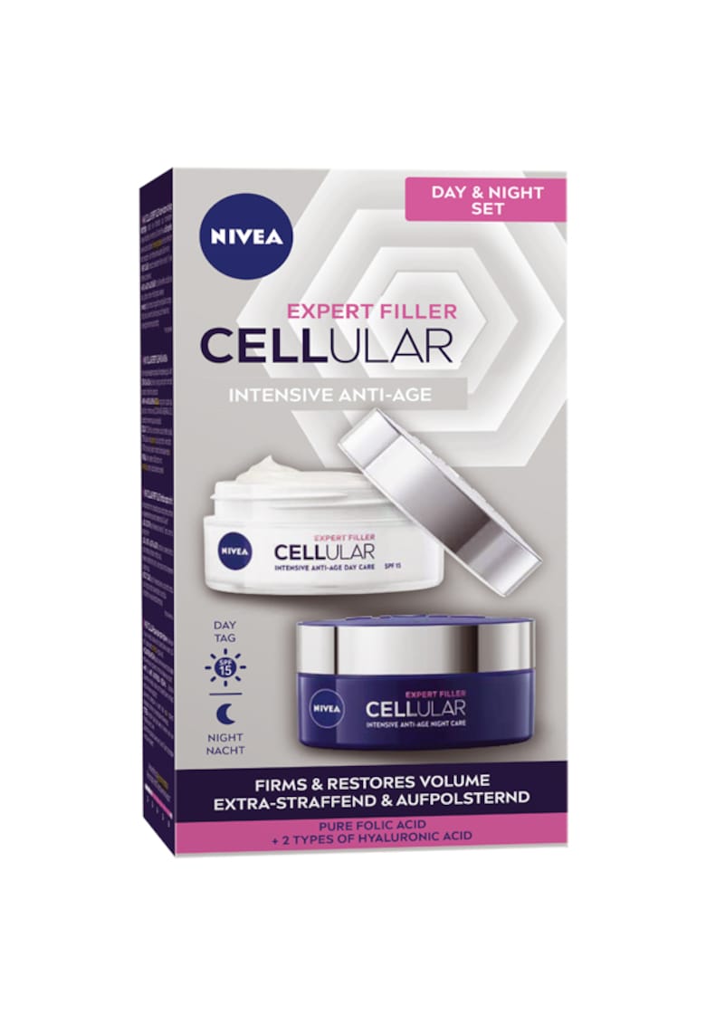 Pachet  Hyaluron Cellular Filler + Firming: Crema de zi SPF 15 - 50 ml + Crema de noapte - 50 ml