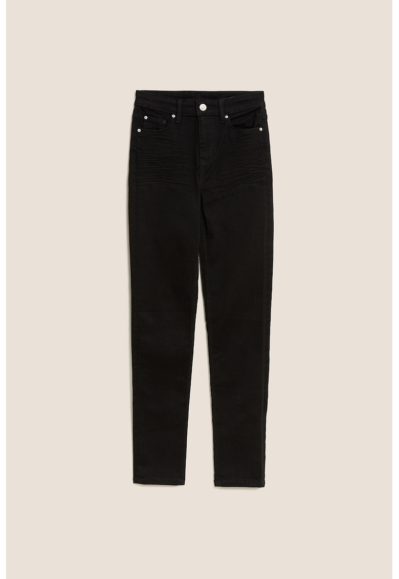 Blugi slim fit cu talie inalta - Negru