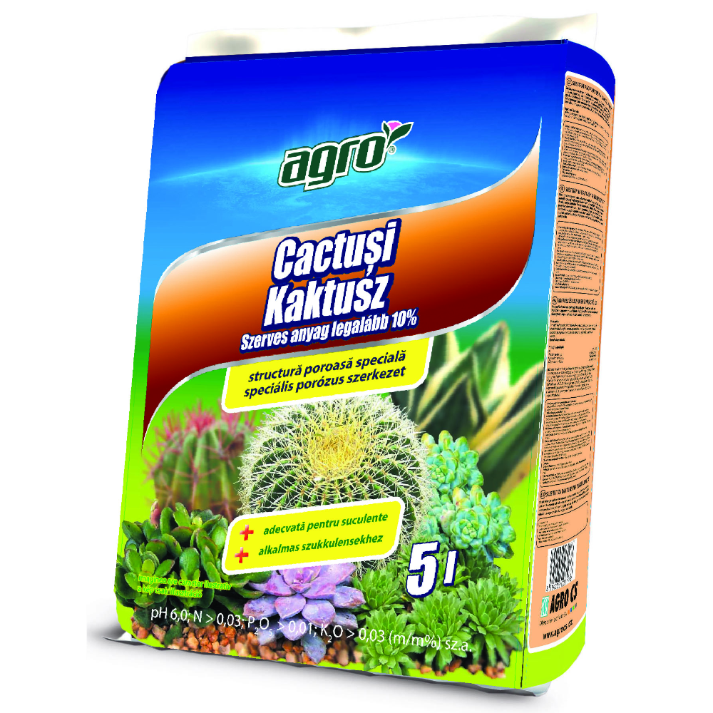 Pamant de flori pentru cactusi si suculenti, 5L