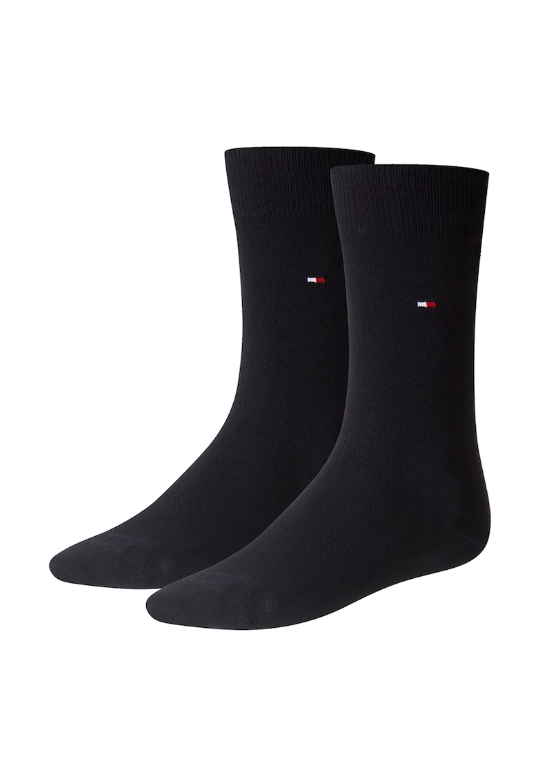 Set de sosete lungi cu logo brodat - 2 perechi - Albastru ultramarin