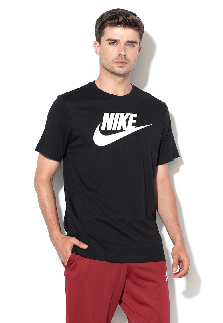 Tricou cu imprimeu logo Icon Futura - Negru/Alb optic
