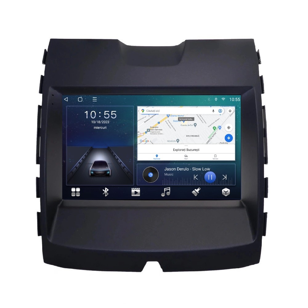 Navigatie dedicata cu Android Ford Edge 2016 - 2021 cu navigatie originala, 2GB RAM, Radio GPS Dual Zone, Display HD QLED 9" Touchscreen, Internet Wi-Fi si slot SIM 4G, Bluetooth, MirrorLink, USB