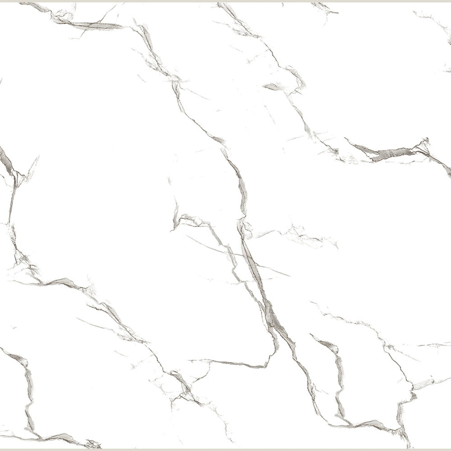 Gresie interior Lucinda White, glazura lucioasa, alb, patrata, rectificata, R9, grosime 11 mm, 60.5 x 60.5 cm