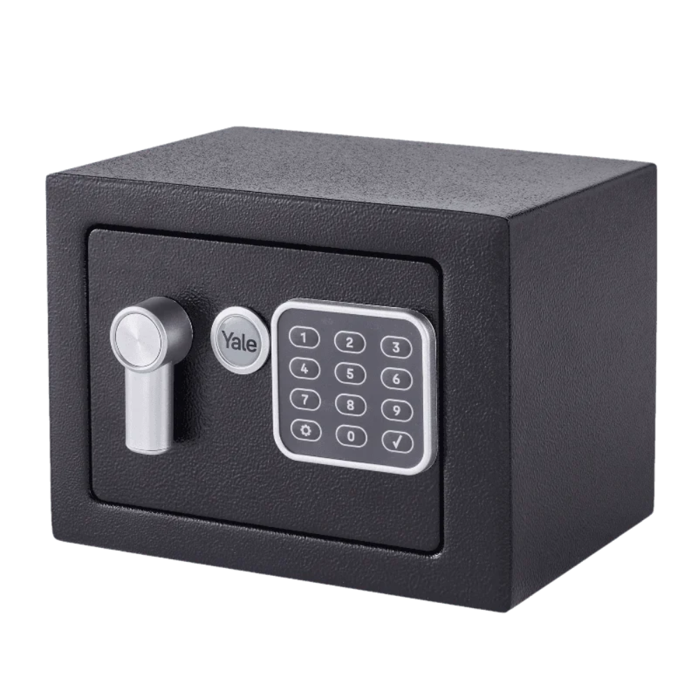 Mini seif Yale, electronic, negru, 170 x 230 x 170 mm